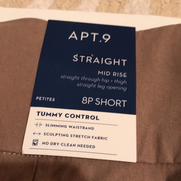 NWT Apt 9 Millennium straight leg pants 8P short - Picture 3 of 9